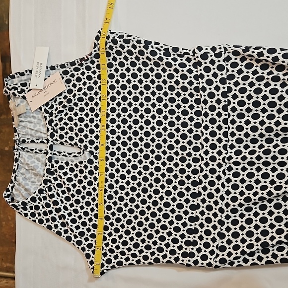 NWT Banana Republic black & white geometric print cut out maxi dress size PS - Picture 10 of 12